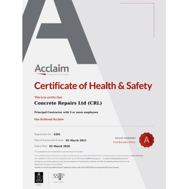 Certificate of Health & Safety Accreditation