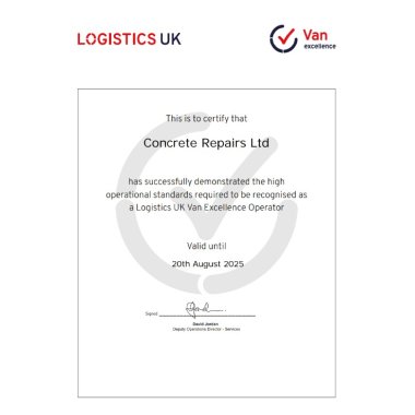 van excellence certificate